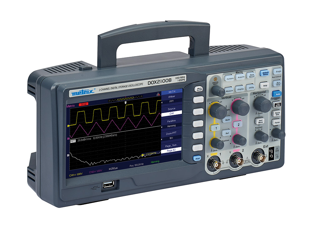 DOX 2100B Dig. Oszilloskop 2x100 MHz, Farbdisplay, USB, Ethernet