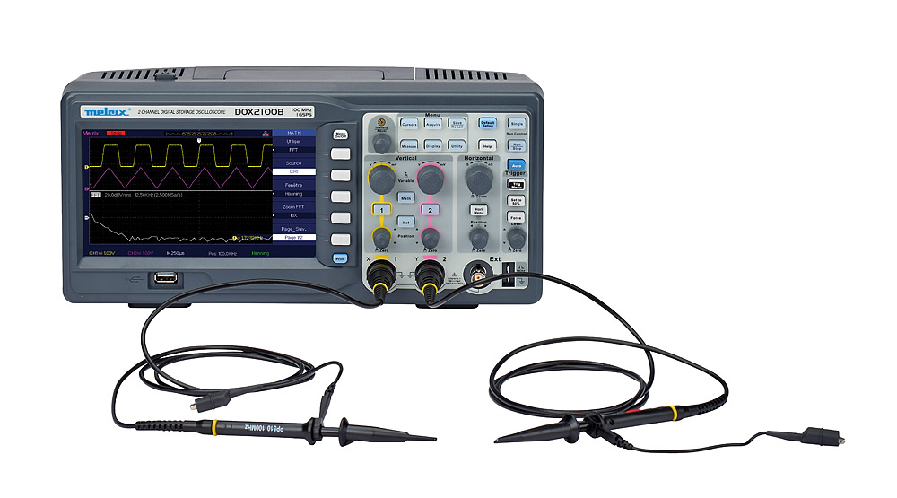 DOX 2100B Dig. Oszilloskop 2x100 MHz, Farbdisplay, USB, Ethernet