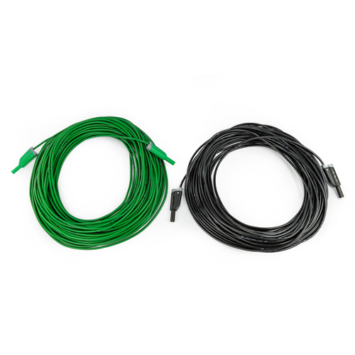 KIT-EXT25M 2 Messleitungen grün, schwarz je 25m mit Sicherheitsstecker 4mm