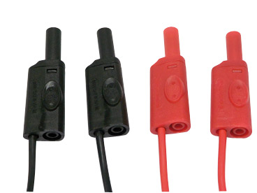 Messleit. mit 2x 4mm gerade Stecker-axiale Buchse-2m-20A-CATIII-600V-PVC-rot+sw