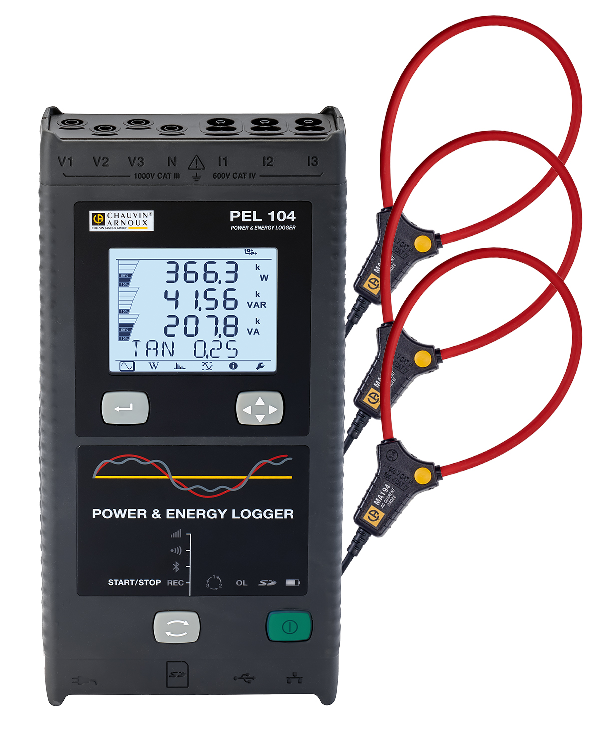 PEL 104 Leistungs- und Energierecorder mit Miniflex Stromwandler MA194-350