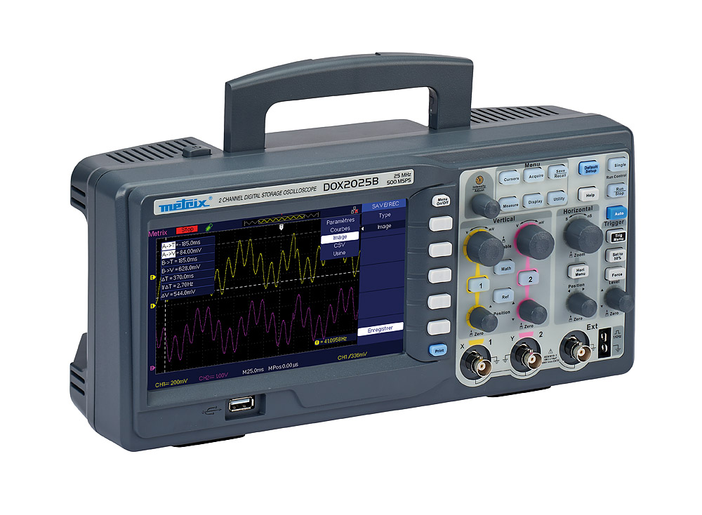 DOX 2025B Dig. Oszilloskop 2x25 MHz, Farbdisplay, USB, Ethernet 